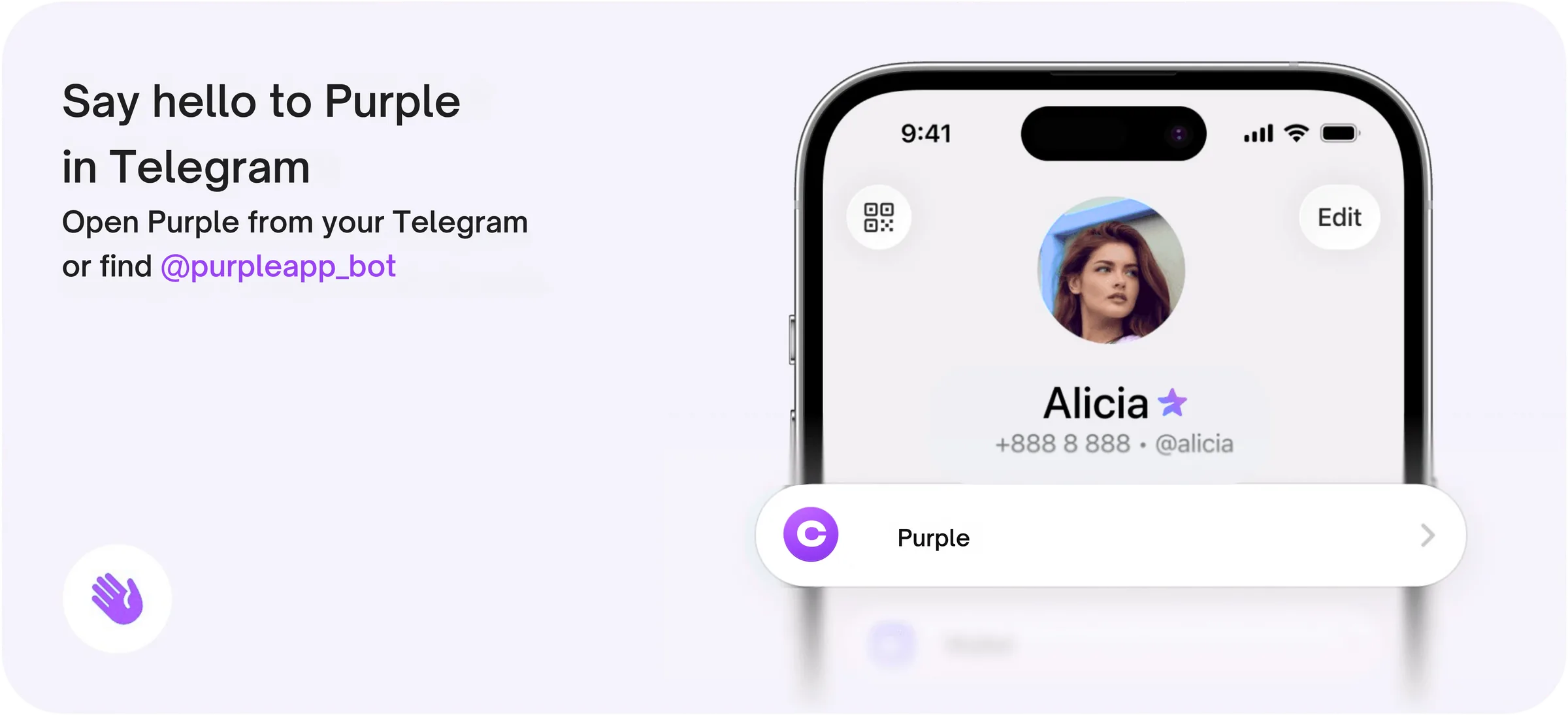 Say hello to Purple in Telegram