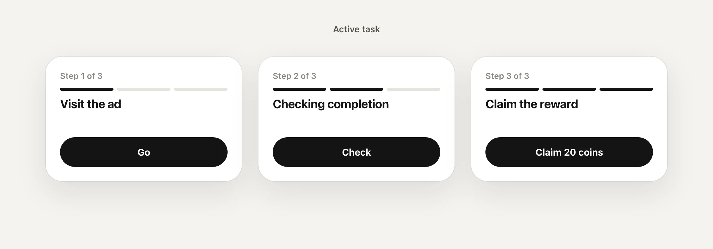 Three steps of an ad task