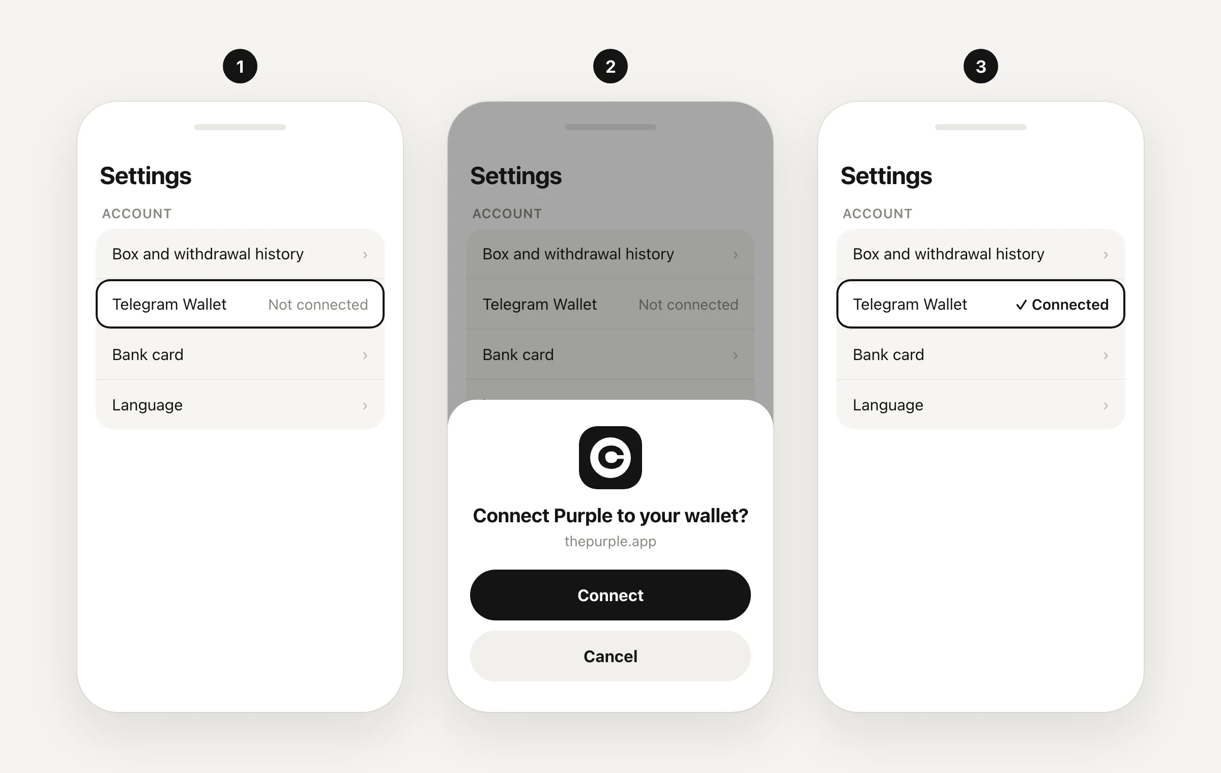 Connecting Telegram Wallet